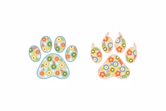 Floral Animal Paw in Pastel Colors, Cute Illustration Set Product Image 2