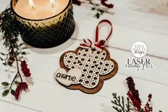 Christmas Rattan Paw Print & Heart Pet Laser Ornament Product Image 3
