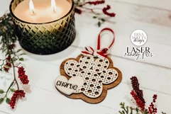 Christmas Rattan Paw Print & Heart Pet Laser Ornament Product Image 4