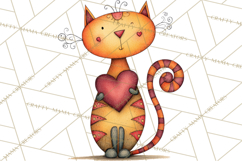 Colorful Valentine Dog and Cat Doodle Clipart PNG, Cute Pets Product Image 2