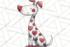 Colorful Valentine Dog and Cat Doodle Clipart PNG, Cute Pets Product Image 2