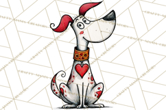 Colorful Valentine Dog and Cat Doodle Clipart PNG, Cute Pets Product Image 4