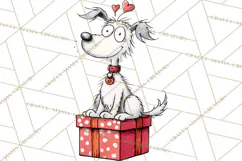 Colorful Valentine Dog and Cat Doodle Clipart PNG, Cute Pets Product Image 3