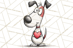 Colorful Valentine Dog and Cat Doodle Clipart PNG, Cute Pets Product Image 4