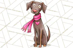 Colorful Valentine Dog and Cat Doodle Clipart PNG, Cute Pets Product Image 2