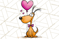 Colorful Valentine Dog and Cat Doodle Clipart PNG, Cute Pets Product Image 2