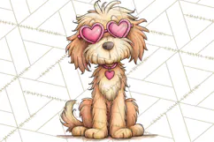 Colorful Valentine Dog and Cat Doodle Clipart PNG, Cute Pets Product Image 2