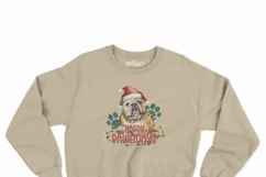 Happy Pawlidays Bulldog | Christmas | PNG Clipart Product Image 4