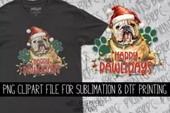 Happy Pawlidays Bulldog | Christmas | PNG Clipart Product Image 1