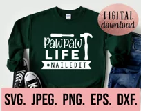 Pawpaw Life Nailed It SVG - Fathers Day SVG - Tools Hammer Product Image 2