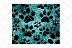 Teal Glitter Pawprints Tumbler Design Product Image 2