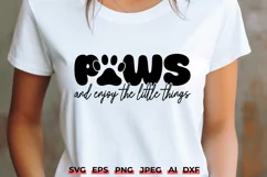 Paws and Enjoy The Little Things SVG | Dog Mom Cut Files Product Image 1