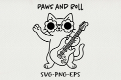 Hipster Cat Line Art Clipart, Funny Puns SVG | PNG | EPS Product Image 1