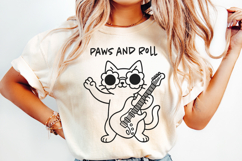 Hipster Cat Line Art Clipart, Funny Puns SVG | PNG | EPS Product Image 3