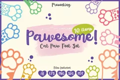 Cat Paws SVG, Cat Feet and Paws Footprints 10 Designs Product Image 1