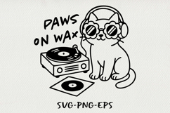 Hipster Cat Line Art Clipart, Funny Puns SVG | PNG | EPS Product Image 1