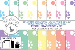paws prints animal sihlouette pastel colors digital background papers seamless scrapbooking sublimation mugs tumblers 1
