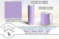 paws prints animal sihlouette pastel colors digital background papers seamless scrapbooking sublimation mugs tumblers 2