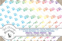 paws prints animal sihlouette pastel colors digital background papers seamless scrapbooking sublimation mugs tumblers 6