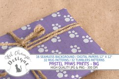 paws prints animal sihlouette pastel colors digital background papers seamless scrapbooking sublimation mugs tumblers 7