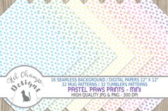 paws prints animal sihlouette pastel colors digital background papers seamless scrapbooking sublimation mugs tumblers 7