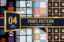 Paws Pattern | Cute Animal Paw Print Digital Paper Product Image 1