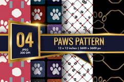 Paws Pattern | Cute Animal Paw Print Digital Paper Product Image 1
