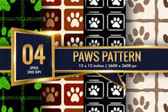Paws Pattern | Cute Animal Paw Print Digital Paper Product Image 1