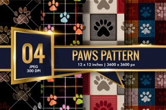 Paws Pattern | Cute Animal Paw Print Digital Paper Product Image 1