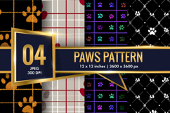 Paws Pattern | Cute Animal Paw Print Digital Paper Product Image 1