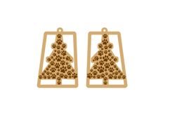 Paws Tree Earrings Laser Cut Template Product Image 2