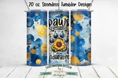 Pawsitively Adorable Dog Paw 20oz Seamless Tumbler Wrap Product Image 1