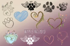 Paws of Love| 12 Hand Drawn Paws & Hearts|PNG| Valentines Product Image 2