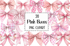 20 Pink Coquette Bow Clipart PNG Product Image 1