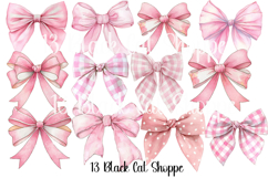 20 Pink Coquette Bow Clipart PNG Product Image 2