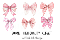 20 Pink Coquette Bow Clipart PNG Product Image 3