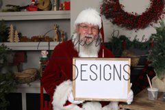 Santa holding a Blank 8x10 Wood Frame Christmas Mock up Product Image 1