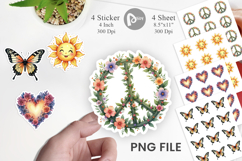 Peace &amp; Petals 70s Sticker Product Image 1