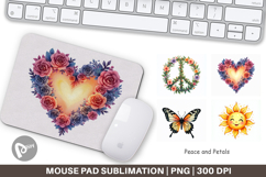 Peace &amp; Petals 70s Mouse Pad Product Image 1