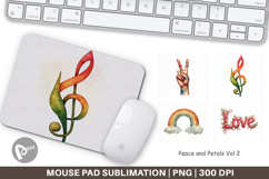 Peace &amp; Petals 70s Mouse Pad Product Image 1