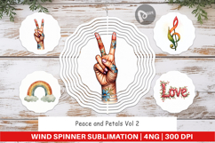 Peace &amp; Petals 70s Wind Spinner Product Image 1