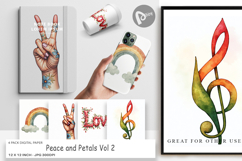 Peace &amp; Petals 70s Digital Paper Product Image 1