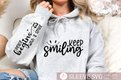 Peace begins with a smile Sleeve PNG Design Product Image 2