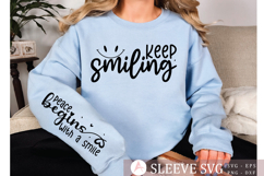 Peace begins with a smile Sleeve PNG Design Product Image 3