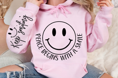 Peace begins with a smile Sleeve Svg Design Product Image 3