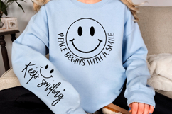 Peace begins with a smile Sleeve Svg Design Product Image 2