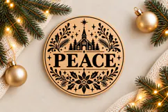 Peace Christmas Ornament Laser Cut SVG Product Image 1