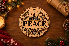 Peace Christmas Ornament Laser Cut SVG Product Image 2