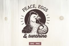 Peace Eggs and Sunshine SVG PNG Cute Chicken Farmhouse Print Product Image 1