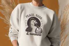 Peace Eggs and Sunshine SVG PNG Cute Chicken Farmhouse Print Product Image 3